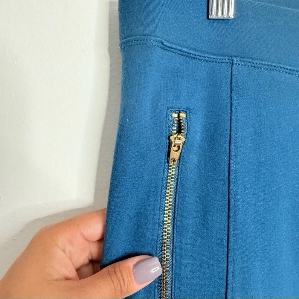 Betabrand Yoga Riding Dress Pants Snap Ankle Zip Pockets Teal XL Long Workwear‎